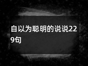 自以为聪明的说说229句
