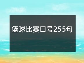 篮球比赛口号255句