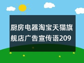 厨房电器淘宝天猫旗舰店广告宣传语209句