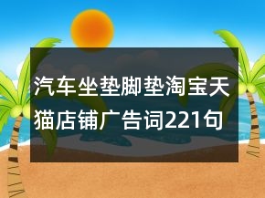 汽车坐垫脚垫淘宝天猫店铺广告词221句