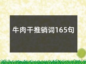 牛肉干推销词165句