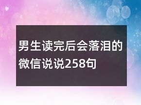 男生读完后会落泪的微信说说258句
