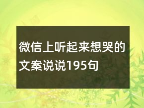 微信上听起来想哭的文案说说195句