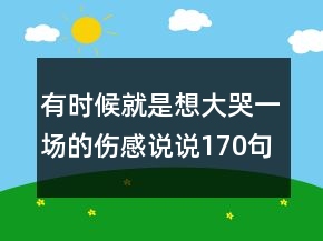 有时候就是想大哭一场的伤感说说170句