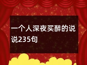 一个人深夜买醉的说说235句