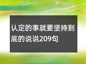 认定的事就要坚持到底的说说209句