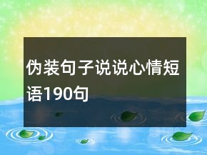 伪装句子说说心情短语190句