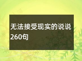 无法接受现实的说说260句