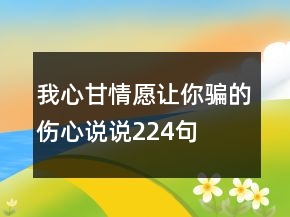 我心甘情愿让你骗的伤心说说224句