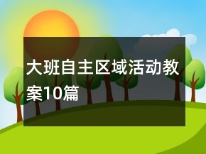 大班自主区域活动教案10篇