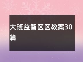 大班益智区区教案30篇