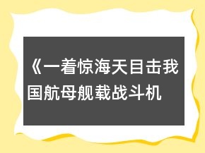 《一着惊海天目击我国航母舰载战斗机首架次成功着舰》教案一等奖