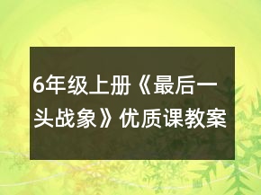 6年级上册《最后一头战象》优质课教案一等奖