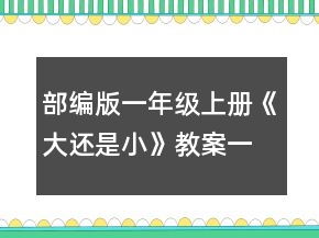 部编版一年级上册《大还是小》教案一等奖