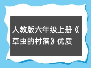 人教版六年级上册《草虫的村落》优质教案一等奖