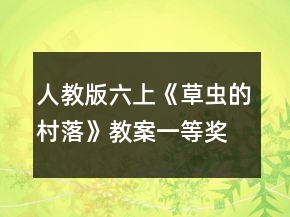 人教版六上《草虫的村落》教案一等奖