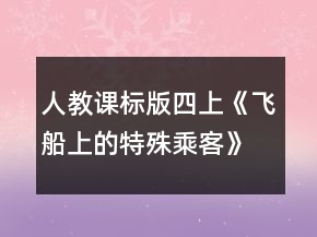 人教课标版四上：《飞船上的特殊乘客》教案一等奖
