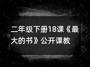 二年级下册18课《最大的书》公开课教案一等奖