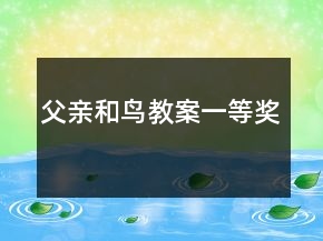 父亲和鸟教案一等奖