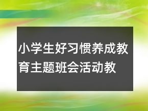 小学生好习惯养成教育主题班会活动教案一等奖