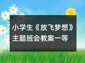 小学生《放飞梦想》主题班会教案一等奖