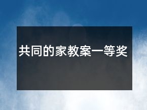 共同的家教案一等奖