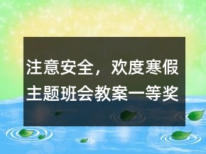注意安全，欢度寒假主题班会教案一等奖