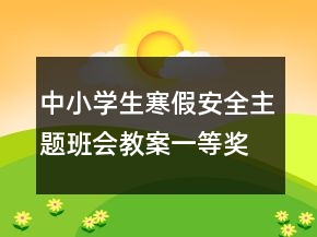 中小学生寒假安全主题班会教案一等奖