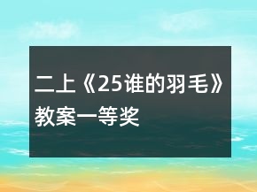二上《25谁的羽毛》教案一等奖