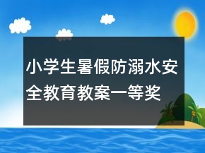 小学生暑假防溺水安全教育教案一等奖