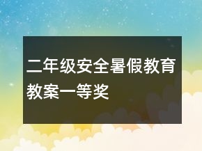 二年级安全暑假教育教案一等奖