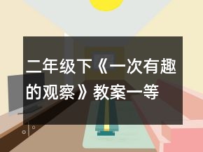 二年级下《一次有趣的观察》教案一等奖
