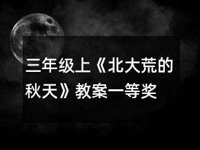 三年级上《北大荒的秋天》教案一等奖