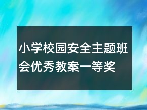 小学校园安全主题班会优秀教案一等奖