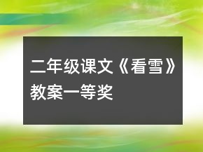 二年级课文《看雪》教案一等奖