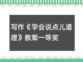 写作《学会说点儿道理》教案一等奖