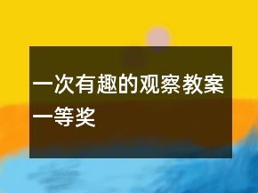 一次有趣的观察教案一等奖