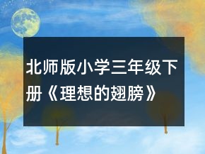 北师版小学三年级下册《理想的翅膀》教案一等奖