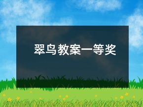 翠鸟教案一等奖