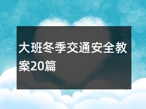 大班冬季交通安全教案20篇