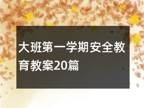 大班第一学期安全教育教案20篇