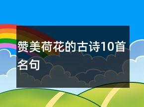 赞美荷花的古诗10首名句