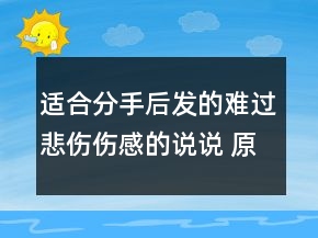 适合分手后发的难过悲伤伤感的说说 原谅我不能159句