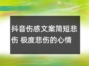 抖音伤感文案简短悲伤 极度悲伤的心情短句141句