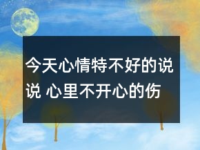 今天心情特不好的说说 心里不开心的伤感句子142句
