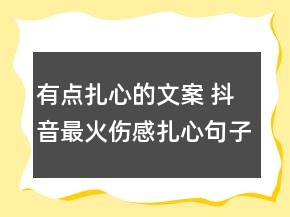 有点扎心的文案 抖音最火伤感扎心句子133句