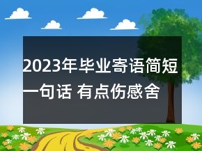 2023年毕业寄语简短一句话 有点伤感舍不得的毕业季163句