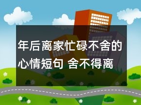 年后离家忙碌不舍的心情短句 舍不得离别伤感的114句