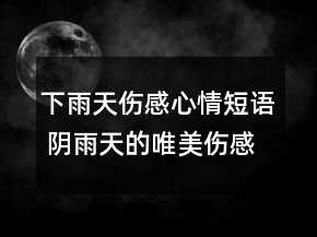 下雨天伤感心情短语 阴雨天的唯美伤感句子66句