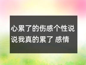 心累了的伤感个性说说我真的累了 感情的伤就留69句